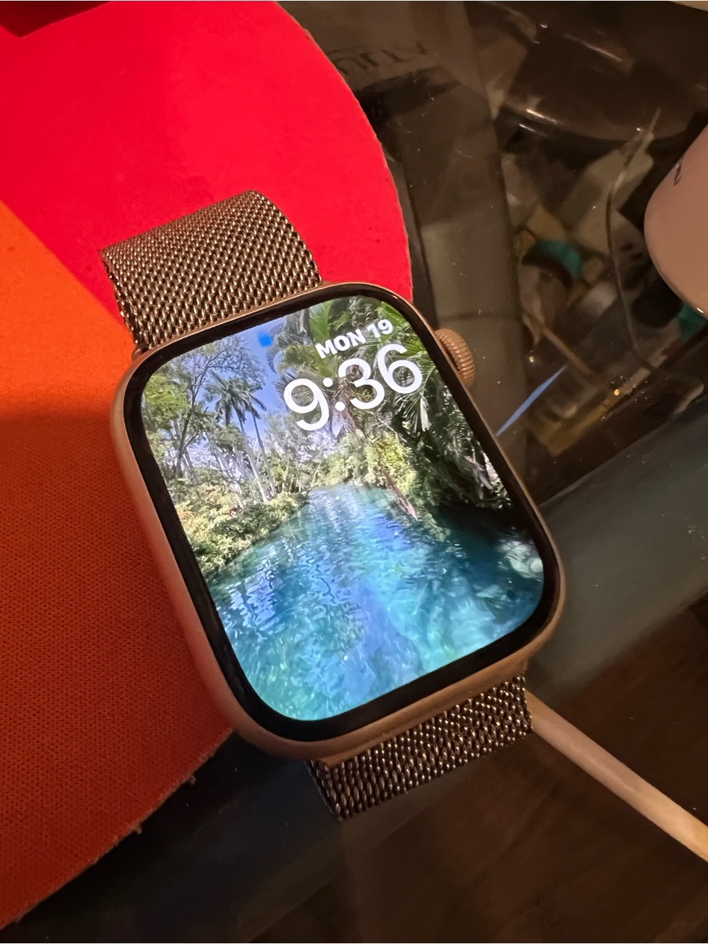 Apple Smartwatch series 7 .45m with Silver Mesh Band